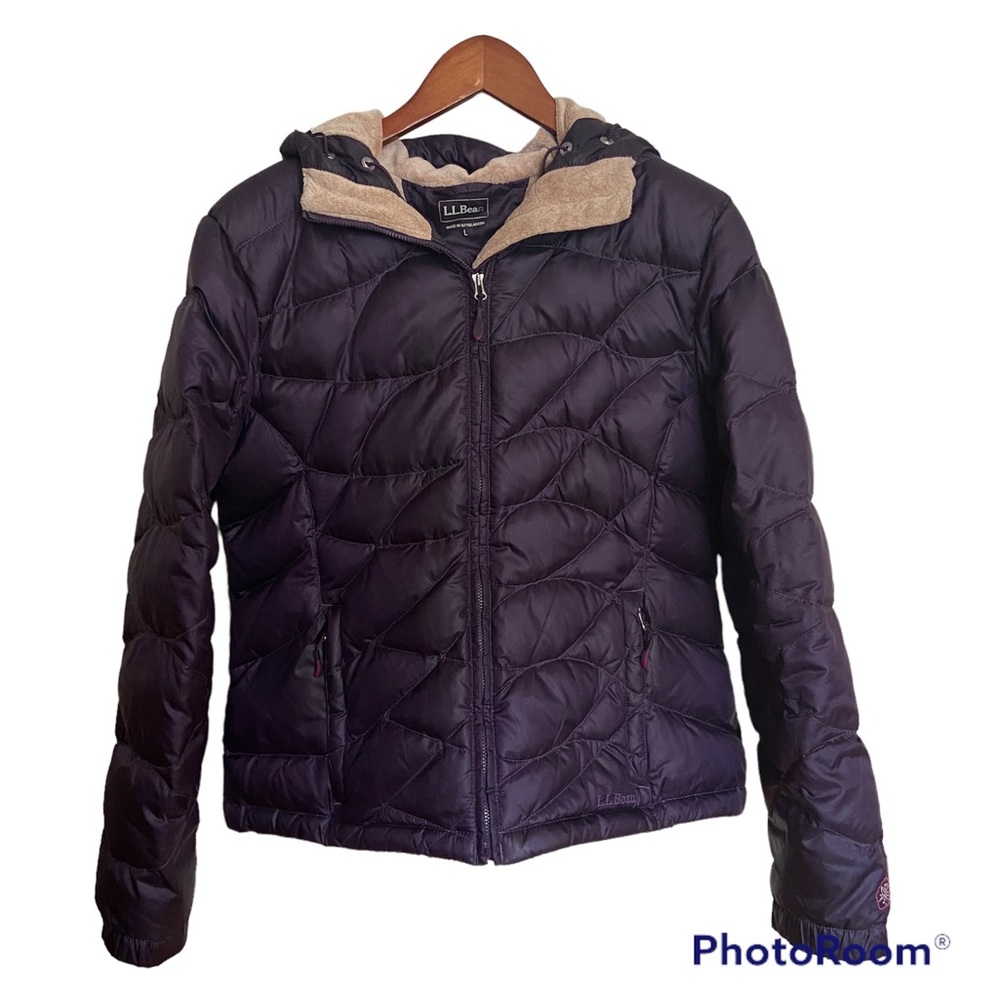 L. L. Bean Hooded Puffer Down Jacket -Size L Large - EUC
